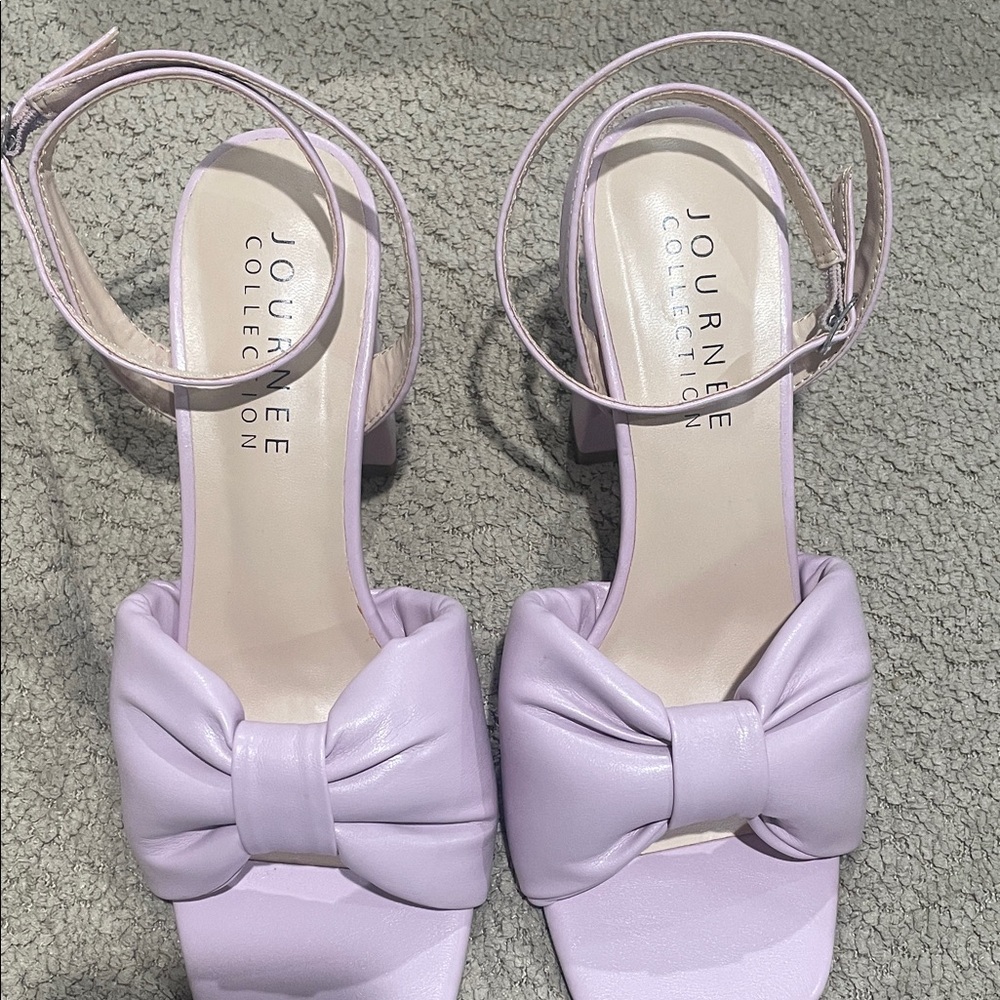 Journee Collection Lavender Heels with Bow